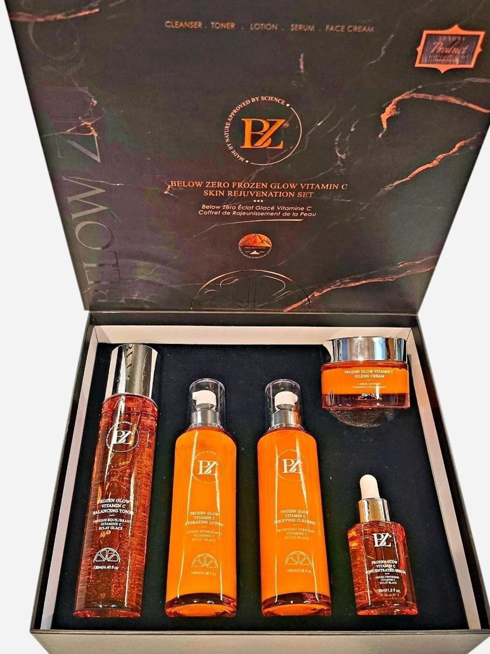 Below Zero (BZ) Frozen Glow Vitamin C 5-piece Skin Rejuvenation Skincare Set